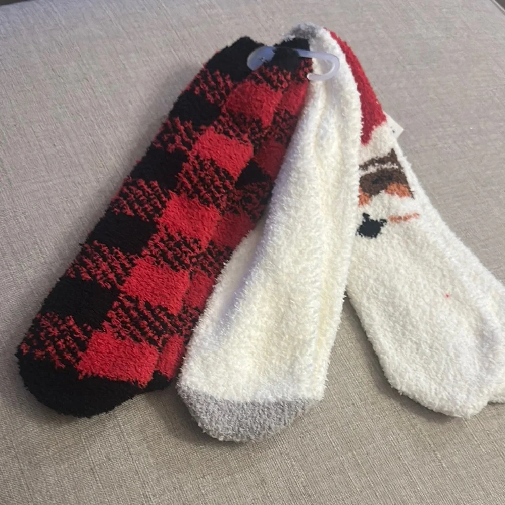 Old Navy Red and White Casual Socks Cozy Collection